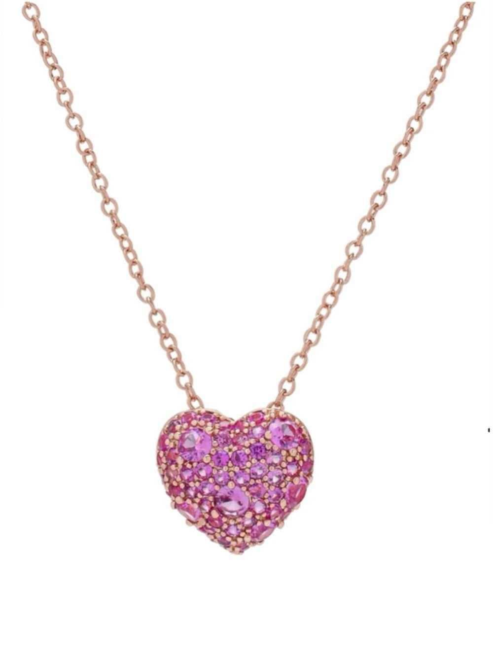 RH Macys Pink Sapphire Heart Necklace and Earrings Set - Picture 5 of 13